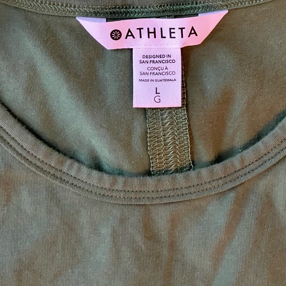 Athleta Olive Green Sleeveless Maxi Dress Supima Cotton Size L - Picture 5 of 10